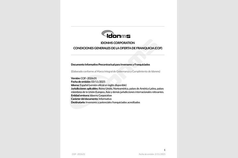 Condiciones Generales Oferta Franquicia Idonms